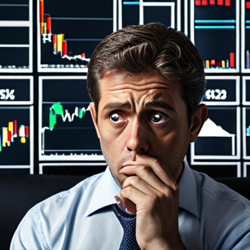 Home 4 **
A worried investor surrounded by fluctuating market graphs, highlighting the risks associated with REIT investments. Emphasis on the importance of diversification. The scene should visually represent financial uncertainty and the need for a balanced portfolio.
**